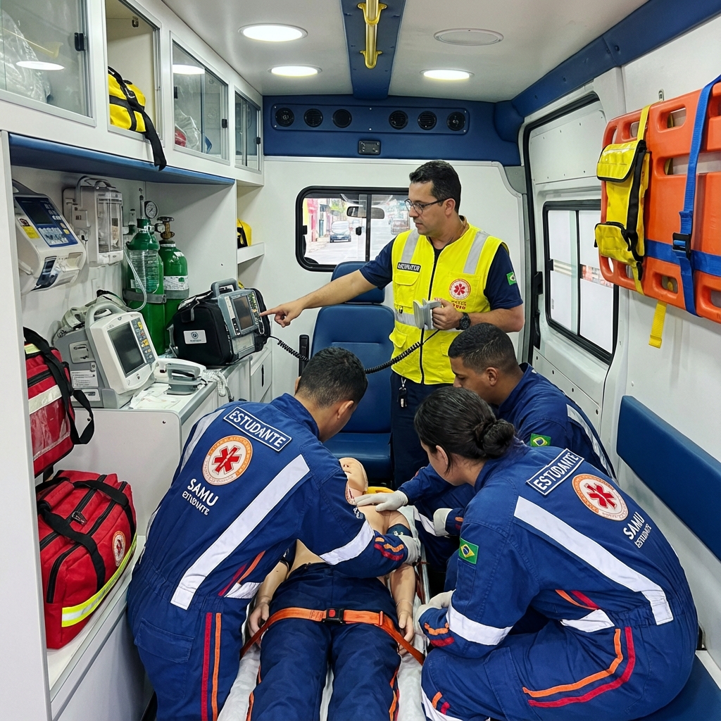 Treinamento no Interior da Ambulância